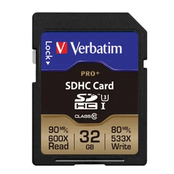 Paměťová karta Verbatim Pro+ SDHC 32 GB Class 10 UHS-I U3 (49196)
