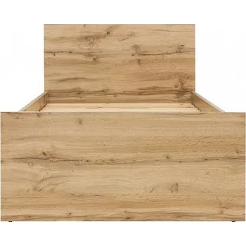 Postel BRW Zele Postel LOZ/90, dub wotan/bílý lesk