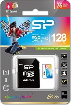 Paměťová karta Silicon Power Elite Colorful microSDXC 128 GB Class 10 UHS-I U1 + SD adaptér (SP128GBSTXBU1V20SP)