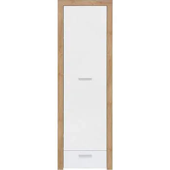 Šatní skříň BRW Balder Skříň úzká REG1D1S, Dub riviéra/bílý lesk