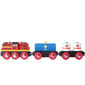 Vláček a vláčkodráha Woody Lokomotiva diesel + vagon 2 ks