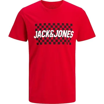Pánské tričko Jack&Jones Jorchecker Tee Ss Crew Neck Ltd Fiery Red