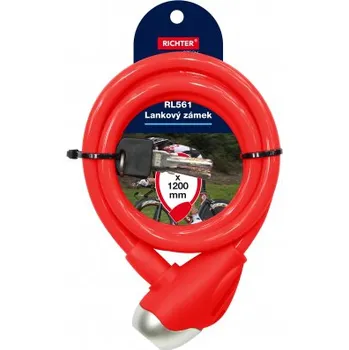 Zámek na kolo Lankový zámek RL.561 - červený