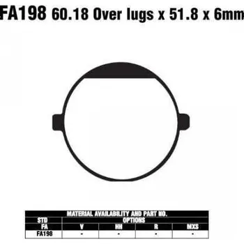 Brzdový komplet EBC FA198 organické brzdové destičky pro motorku