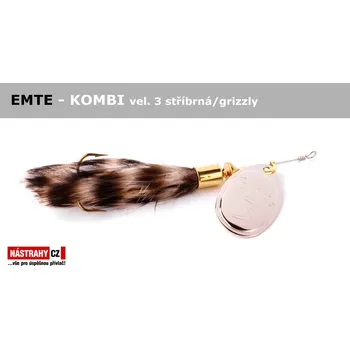 Umělá nástraha Rotační třpytka EMTE KOMBI 3 - stříbrná/grizzly
