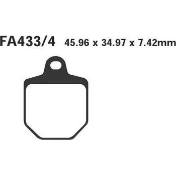 Brzdový komplet EBC FA433/4 1 sada (4 destičky) organické brzdové destičky na motorku
