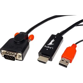 Video redukce Lindy Kabel HDMI -> VGA, napájení USB A(M), 2m (41456) - 12.43.6407