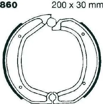 Brzdový komplet EBC 860 brzdové pakny čelisti na motorku