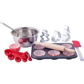 nádobí do dětské kuchyňky Woody Kuchyňský set v kufříku Pečeme muffiny