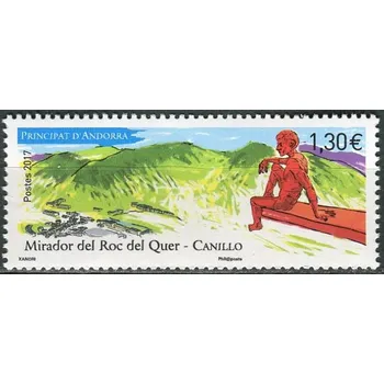 Poštovní známka Post France (2017) MiNr. 822 ** - Andora (Fr.) - cestovní ruch - Socha Miguela Ángel Gonzáleza na pozorovací palubě Mirador del Roc del Quer, Canillo