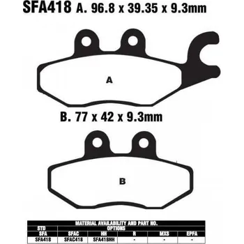 Brzdový komplet EBC SFA418 Scooter organické brzdové destičky pro motorku