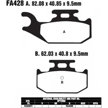Auto-moto EBC FA428 R sintrované brzdové destičky pro motorku
