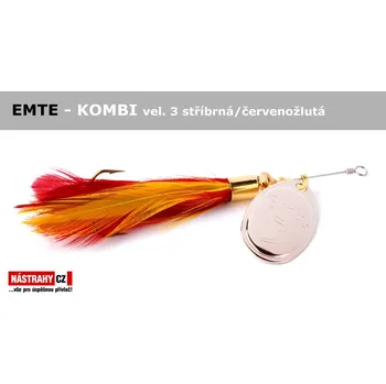 Umělá nástraha Rotační třpytka EMTE KOMBI 3 - stříbrná/červenožlutá