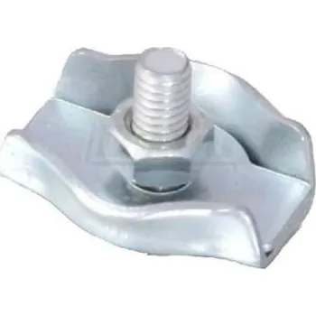 Lanová svorka SIMPLEX M6 se šroubem, podložkou a maticí do průměru lanka a drátu 8 mm