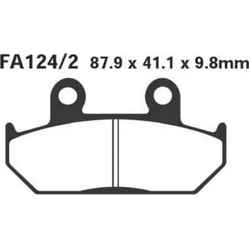 Brzdový komplet EBC FA124/2 organické brzdové destičky pro motorku