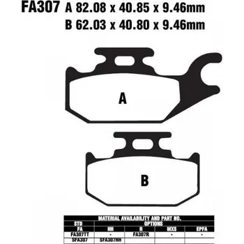 Brzdový komplet EBC SFA307 HH Scooter sintrované brzdové destičky pro motorku