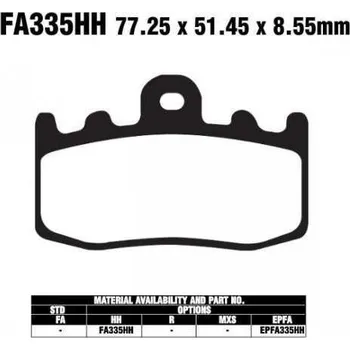 Brzdový komplet EBC EPFA335 HH sintrované brzdové destičky pro motorku