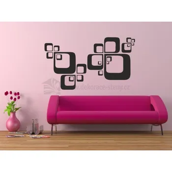 Samolepící dekorace Dekorace na stěny - Zaoblené čtverce - dekorace-steny.cz - 40 x 70 cm - 179