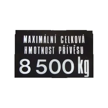 Oprava karosérie Štítek hmotnosti přívěsu 8500kg Zetor UŘI 59116685