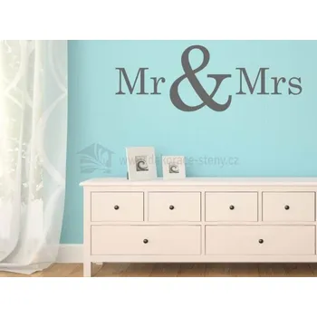 Samolepící dekorace Samolepky na zeď - Mr&Mrs - dekorace-steny.cz - 30 x 90 cm - 399