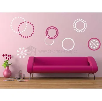 Samolepící dekorace Dekorace-steny.cz Barevné kruhy 58, kruhy o průměru 40 cm, 30 cm, 20 cm