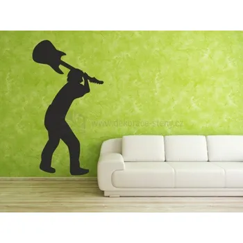Samolepící dekorace Samolepka - Kytarista - dekorace-steny.cz - 60 x 110 cm - 233