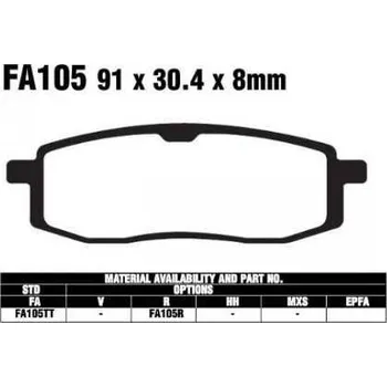 Brzdový komplet EBC FA105 TT karbonové brzdové destičky pro motorku