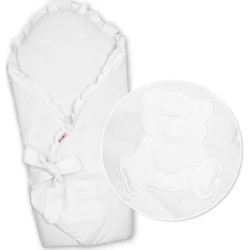 Zavinovačka Baby Nellys Teddy Bear jersey zavinovačka s výztuží, bílá