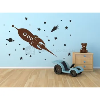 Samolepící dekorace Dekorace-steny.cz - Dekorace na stěnu - Kosmická raketa - 470