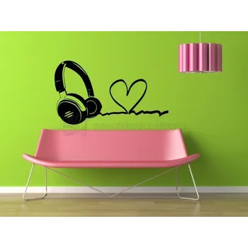 Samolepící dekorace Dekorace na zeď - Sluchátka - dekorace-steny.cz - 40 x 70 cm - 236