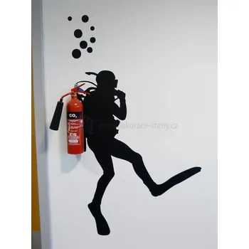 Samolepící dekorace Samolepicí dekorace - Potápěč - dekorace-steny.cz - 80 x 100 cm - 702