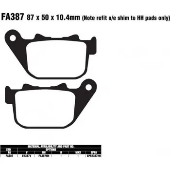 Brzdový systém EBC FA387 HH sintrované brzdové destičky pro motorku