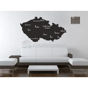 Samolepící dekorace Samolepky - Mapa České Republiky - dekorace-steny.cz - 60 x 110 cm - 108