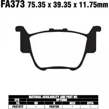 Brzdový komplet EBC FA373 R sintrované brzdové destičky pro motorku