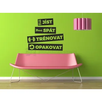 Samolepící dekorace Samolepky na stěnu - Jíst, spát, trénovat - dekorace-steny.cz - 40 x 45 cm - 657