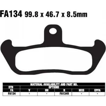 Brzdový komplet EBC FA134 R sintrované brzdové destičky pro motorku