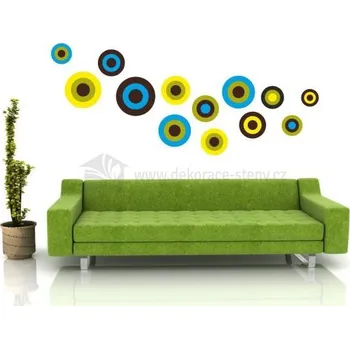 Samolepící dekorace Dekorace-steny.cz barevné retro bubliny 493 - 20 cm, 15 cm, 10 cm