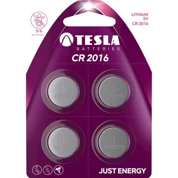 Článková baterie TESLA CR 2016 knoflíkové lithiové baterie 4ks