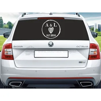 Samolepící dekorace Dekorace-steny.cz - Svatební samolepky - Svatební samolepka na okno, 30 x 30 cm - 477