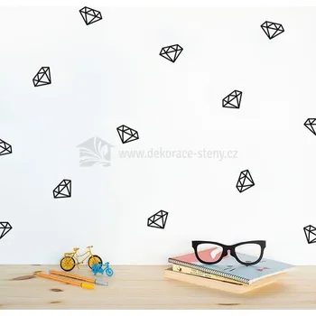 Samolepící dekorace Sada samolepek | Diamanty | Dekorace-steny.cz | 3 x 5 cm - 40 kusů