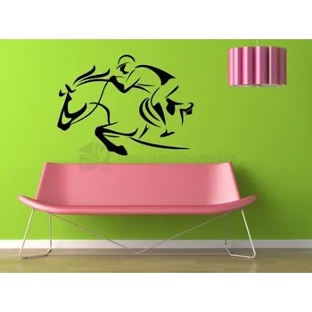 Samolepící dekorace Samolepka na zeď - Kůň skok - dekorace-steny.cz - 60 x 80 cm - 187
