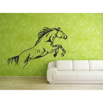 Samolepící dekorace Samolepky na zeď - Kůň ve skoku - dekorace-steny.cz - 60 x 100 cm - 416