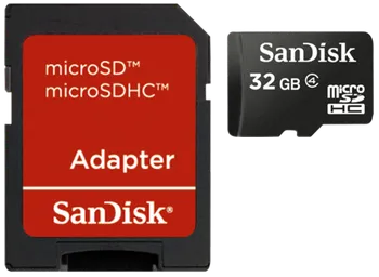 Paměťová karta SanDisk microSDHC 32 GB Class 4 + SD adaptér (SDSDQB-032G-B35)