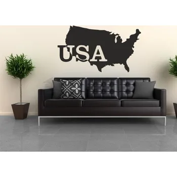 Samolepící dekorace Nálepky na stěnu - Mapa USA - dekorace-steny.cz - 40 x 80 cm - 244