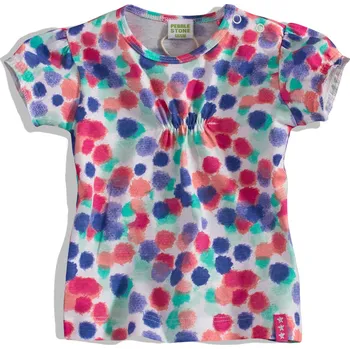 Dívčí tričko krátký rukáv Pebblestone TEČKY Velikost: 74