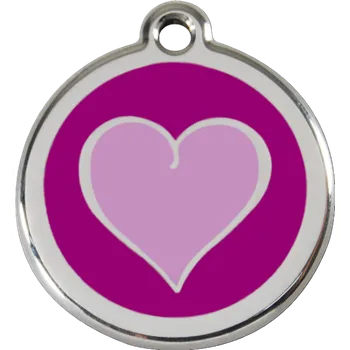 psí známka Red Dingo Psí známka 30 mm Srdce