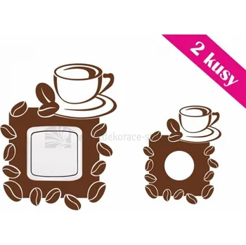 Samolepící dekorace Dekorace-steny.cz - Samolepky na vypínač - Káva - 602