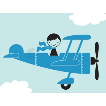 Samolepící dekorace Samolepka na zeď - Letadlo - dekorace-steny.cz - 40 x 70 cm - 374