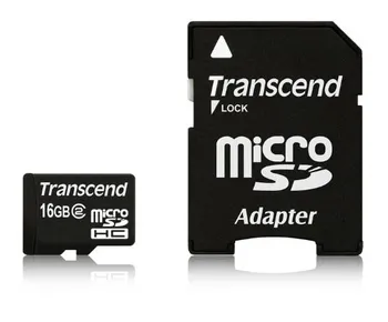 Paměťová karta Transcend microSDHC 16 GB Class 2 + adaptér (TS16GUSDHC2)