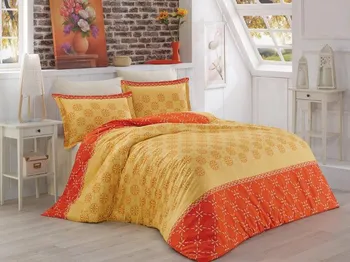 Brotex Menfi oranžové satén 220 x 200, 70 x 90 cm zipový uzávěr Povlečení Brotex Menfi oranžové satén 220 x 200, 70 x 90 cm zipový uzávěr